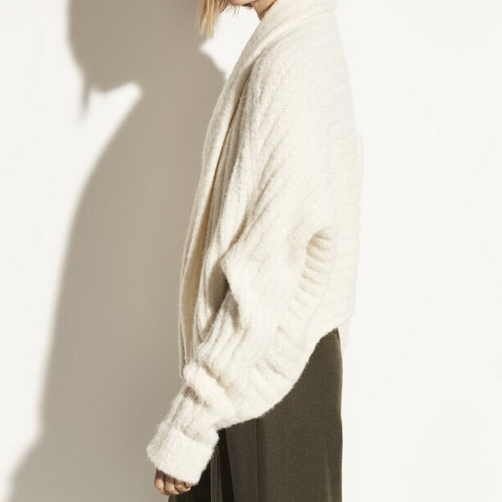 NWT Vince Alpaca Cardigan, Large, Dolman Sleeves, Open Front, OFF-White - Picture 8 of 10